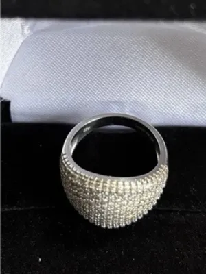 925 Sterling Silver Cubic Zirconia Dome Ring, Size 8 thumbnail 4
