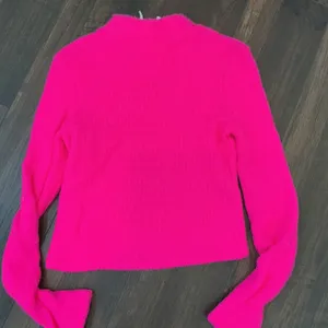 Anthropologie Eyelash Knit Mock Neck Sweater Hot Pink Fuzzy Ribbed Size M Cozy thumbnail 7