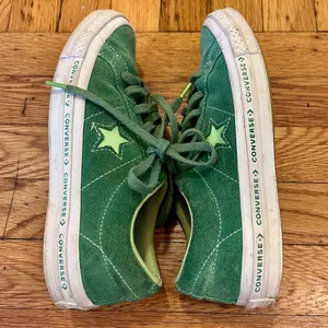 Converse One Star Pinstripe Ox Mint Green/Lime Suede Sneakers 159816C Streetwear thumbnail 5