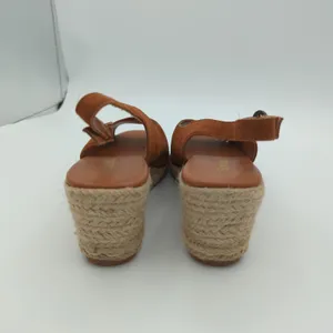 Barbour Nadia Women's Brown Suede Espadrille Wedge‎ Slingback Sandals US 8 UK 6 thumbnail 4