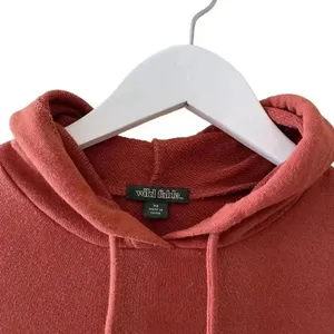 Wild Fable Cropped Boxy Hoodie Loopback Brown Soft Cozy Womens Sweatshirt SZ XS thumbnail 2