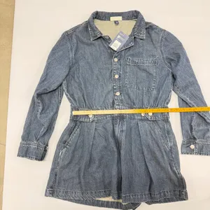 Universal Thread Womens Denim Long Sleeve Romper Dark Wash Blue Size 12 NWT thumbnail 6