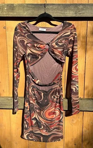 Reeling Colors Sheer Cut Out Dress size large black bead dolls kill‎ marbled thumbnail 1