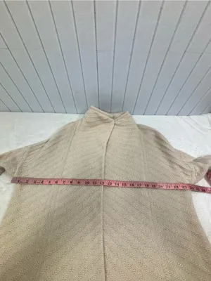 Tahari Cream Open-Front Knit Cardigan Wool Blend Sweater size M thumbnail 7