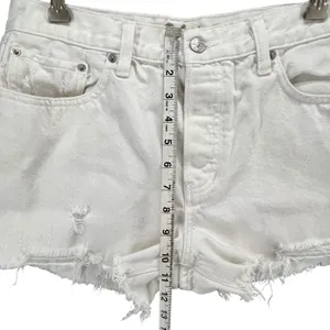 Free People We The Free Jean Shorts 31 Denim Button Fly Distress Cut Offs Beach‎ thumbnail 9