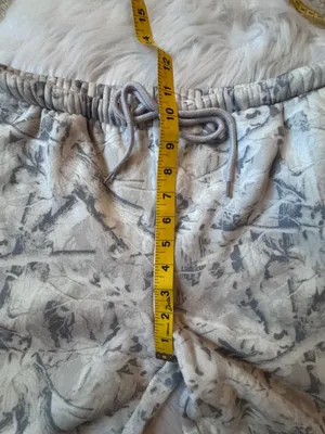 SWS Athletics White and Grey Branch Print Fleece Jogger Sweatpants Size M thumbnail 7