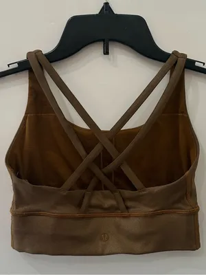 Lululemon Energy Longline Bra Metallic Copper Foil Size 4 thumbnail 4