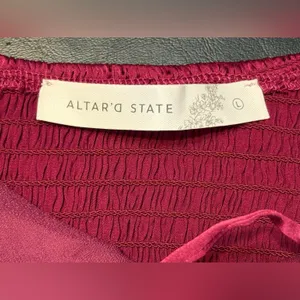 Altar'd State Satin Burgundy Crop Top size Large thumbnail 4