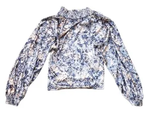 Free People Go Get ‘Em Tiger Print Velvet Top Size Small thumbnail 2