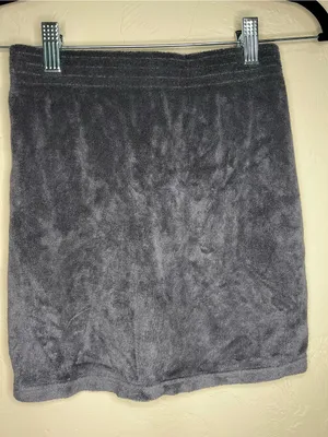 TNA Aritzia Crest Terry Cloth Pull On Mini Dark Gray Athleisure‎ Skirt thumbnail 4