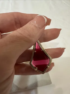 Kendra Scott “Alex” Ruby Red/maroon Drop Earrings with Gold Trim thumbnail 9
