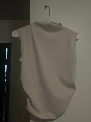 Khaki Ruched Tank Tan Size XS thumbnail 5
