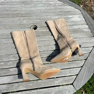 Vince Camuto Womens Tressara Beige Suede Side Zip Knee-High Boots Shoes size 8.5 thumbnail 11