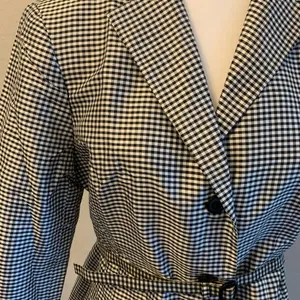 Oscar De La Renta vintage checkered blazer thumbnail 2