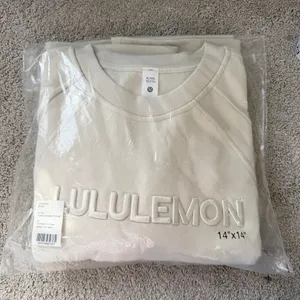 NWT Lululemon Women’s Scuba Oversized Pullover Wordmark in Bone XL/XXL thumbnail 4
