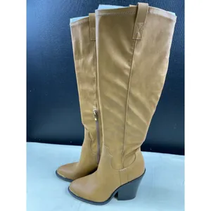 Franco Sarto Women's Camel Stretch Tall Boots/Shoes Heels 4" Size 9M SKU 5163 thumbnail 4