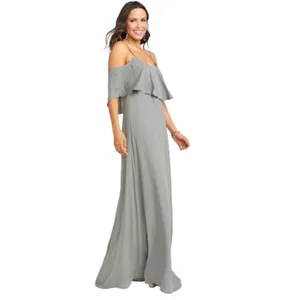 Show Me Your Mumu Caitlin Formal Maxi Soft Charcoal Bridesmaid‎ Dress Size Small thumbnail 2