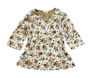 Vintage 90s Floral V Neck Fitted Top Sparkling Floral Boho Cottage Y2K Fairy thumbnail 1