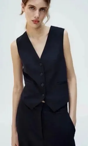 Zara Black Vest Top thumbnail 1