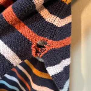 Loft Womens Size Large Crewneck Sweater Navy Blue Multicolor Stripes 100% Cotton thumbnail 10