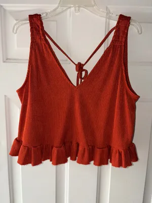 Free People no excuses cropped top in terracotta size XS thumbnail 3