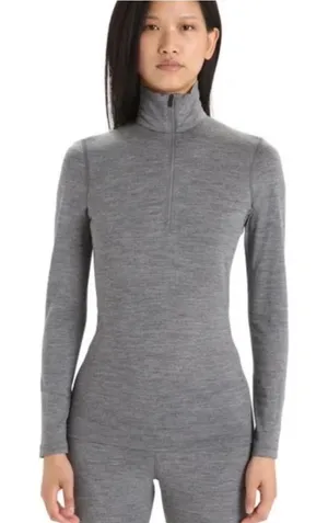 Icebreaker Women's 200 Oasis Long Sleeve Gray Half-Zip Merino Wool Sweater Large thumbnail 1