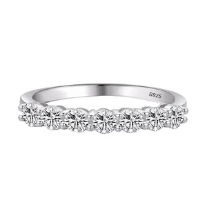 Sterling Silver SIZE 6 925  Stackable Round  Dazzling Cubic Zirconia Ring thumbnail 1