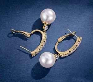 White Pearl Dangle Drop Earrings for Women thumbnail 5