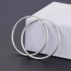 S925 Sterling Silver Lightweight Hoop Earrings for Women thumbnail 1