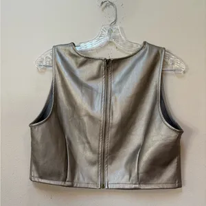 Kirious Faux Leather Crop Tank Top XL thumbnail 2
