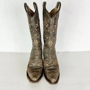 Corral Circle G Filigree Distressed Leather Western Boots Size 6.5 Embroidered thumbnail 4