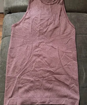 Lululemon Athletica Maroon and Gray Striped Top thumbnail 1
