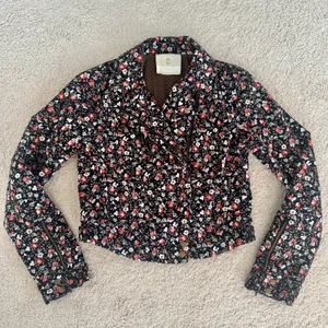 Anthropologie Hei Hei Tinsley Floral Moto Jacket Zip Cropped Fitted Womens Sz 6 thumbnail 4