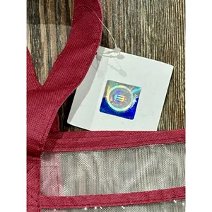 FSU Florida State Seminoles Vintage Old School Logo Garnet/Clear Mesh Tote Bag thumbnail 3