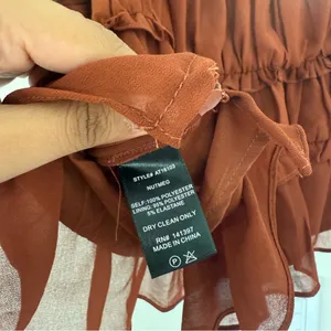 ASTR The Label Puff Sleeve Nutmeg Rust Puff Sleeve Blouse Top Size S thumbnail 10