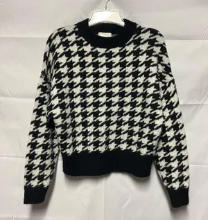 H&M Wool Blend Pullover Knit Chunky Black & White Sweater Size XS thumbnail 1