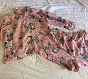 Vintage Esleep Boxers Light Pink Pajama Set Size Large thumbnail 1
