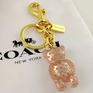 Coach Resin Gummy Bear Bag Charm Gold and Pink. Perfect for Coach Collectors! thumbnail 3
