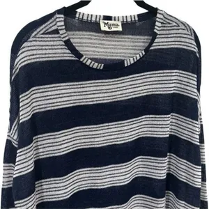 Show Me Your MuMu Stripe Lightweight Knit Long Sleeve Coastal Lagenlook Boho L‎ thumbnail 3