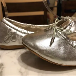 Sam Edelman Felicia Silver Ballet Flats Size 4 thumbnail 4