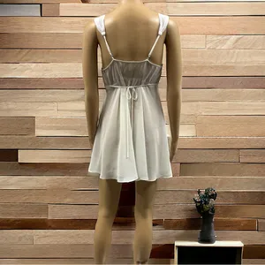 Anthropologie Flora Nikrooz Chemise Lingerie Ivory Embroidered Sequin Neckline M thumbnail 9