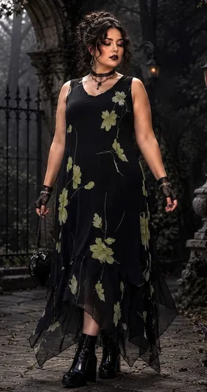 Studio I Y2K Whimsigoth Floral Maxi Dress Sz 10 Chiffon Layered Grunge Romantic thumbnail 1