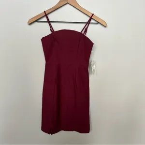 Altar’d State NWT Burgundy Spaghetti Strap Mini Dress Size XS thumbnail 2