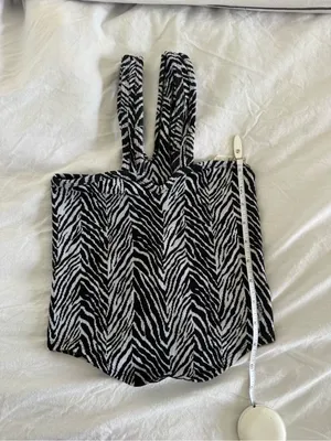 Free People Movement Flutter Kick Zebra Print Tank Top XS/S NWOT Black/White thumbnail 4