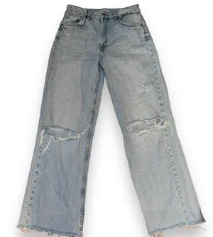 ZARA Distressed High Rise Wide Leg Jeans thumbnail 1
