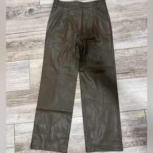 Zara Faux Leather Straight Leg Trousers thumbnail 8