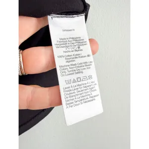 Madewell | NWT 90s V Neck Baby Tee Black Compact Cotton Fitted | Sz L thumbnail 6