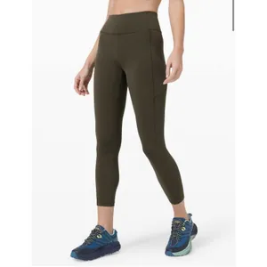 Lululemon Invigorate High Rise Tight 25” Leggings In Dark Olive Women’s Size 10 thumbnail 3