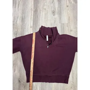 Athleta‎ Cozy Karma 1/4 Zip Top, Antique Burgundy Size XS thumbnail 7