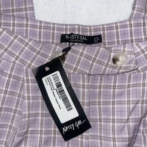 NWT Nasty Gal Sz 10 High Waisted Tapered Check Pants In Lilac thumbnail 6